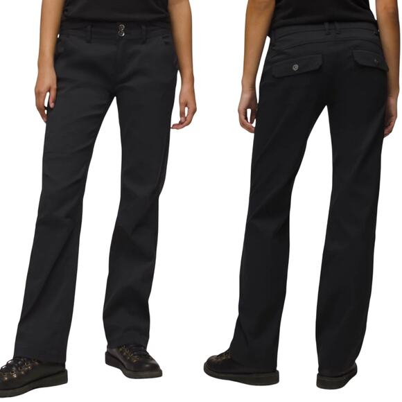 Prana Halle Pants Cargo Pockets Standard Fit Convertible Straight Leg Black 10R - Picture 1 of 10
